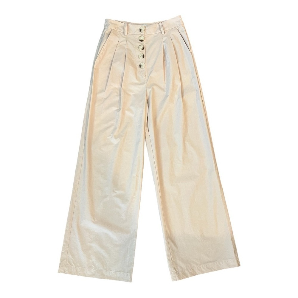 L’ACADEMIE REVOLVE Delphine Pant Blush Wide Leg Crop Khaki Women’s Size Small - Picture 3 of 16